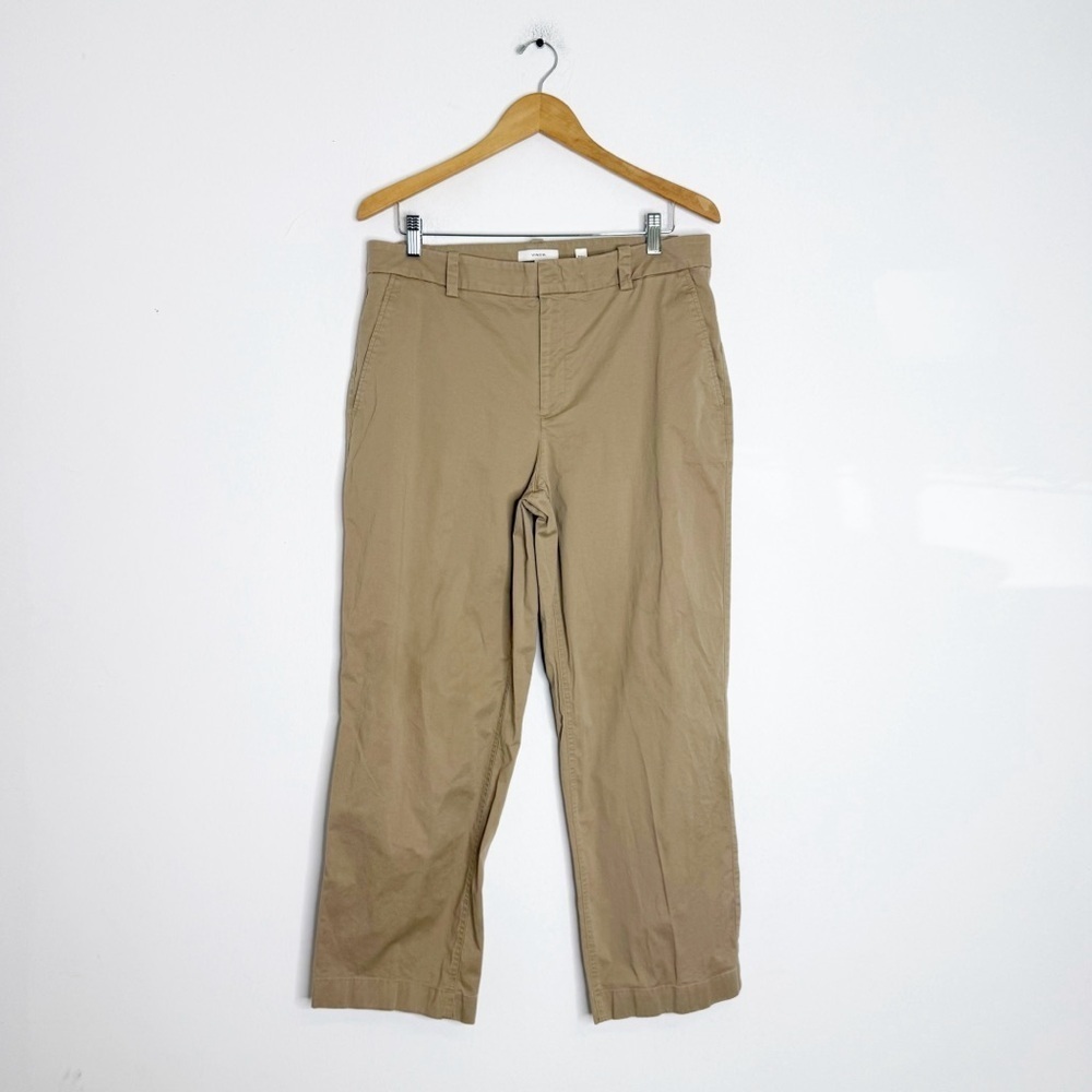 Vince Khaki Low-Rise Washed Cotton Crop Pants Size 12